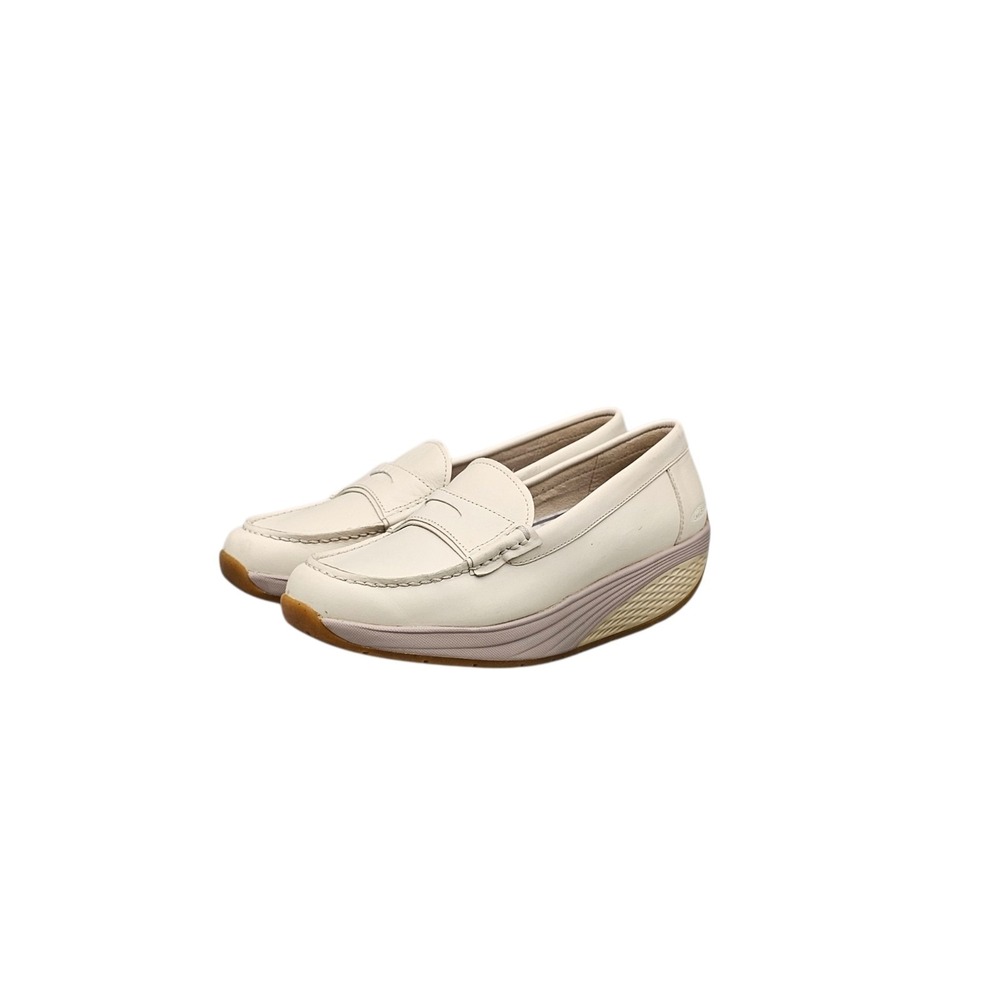 MBT Women's Size 5 US NWOB Rocker White Leather Toning Penny Loafers Shoes Flats - Picture 3 of 8